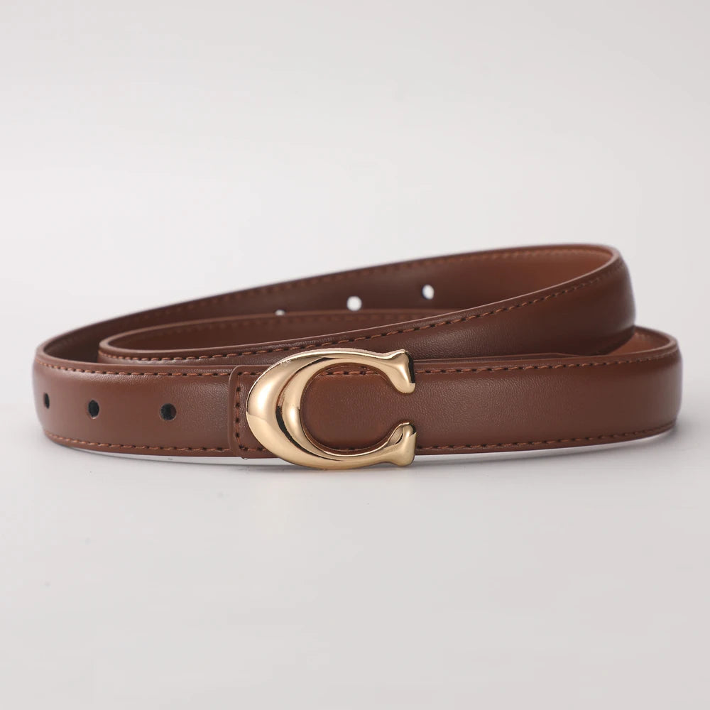 New Soft C-type Smooth Buckle Belt