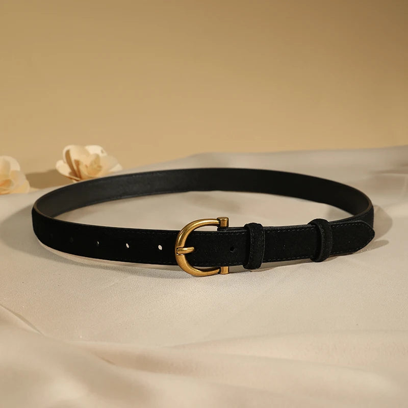 Luxury suede belt for women