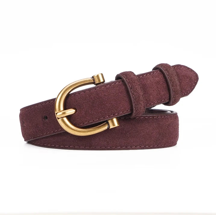 Luxury suede belt for women
