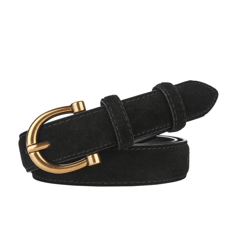 Luxury suede belt for women