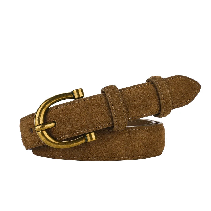 Luxury suede belt for women