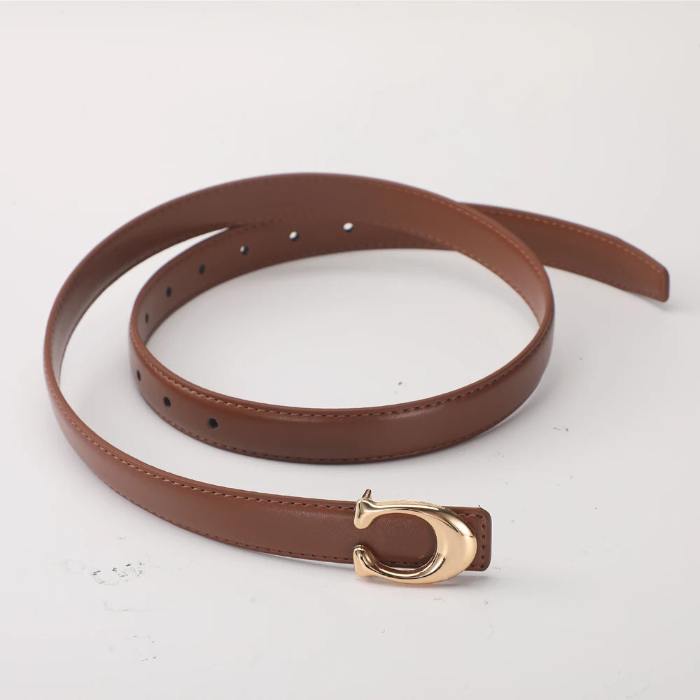 New Soft C-type Smooth Buckle Belt