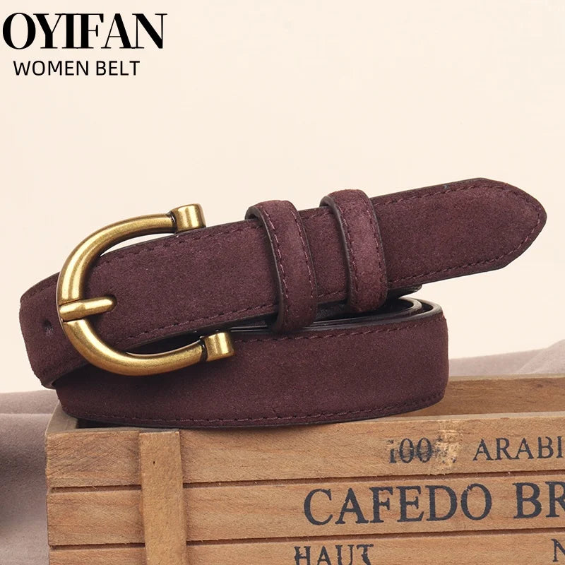 Luxury suede belt for women