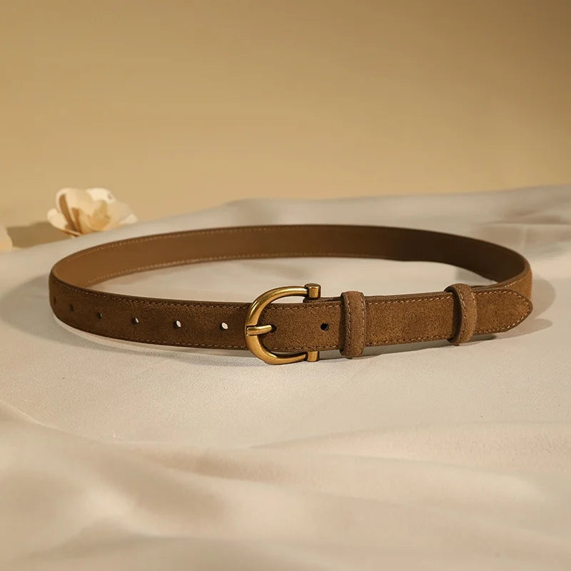 Luxury suede belt for women
