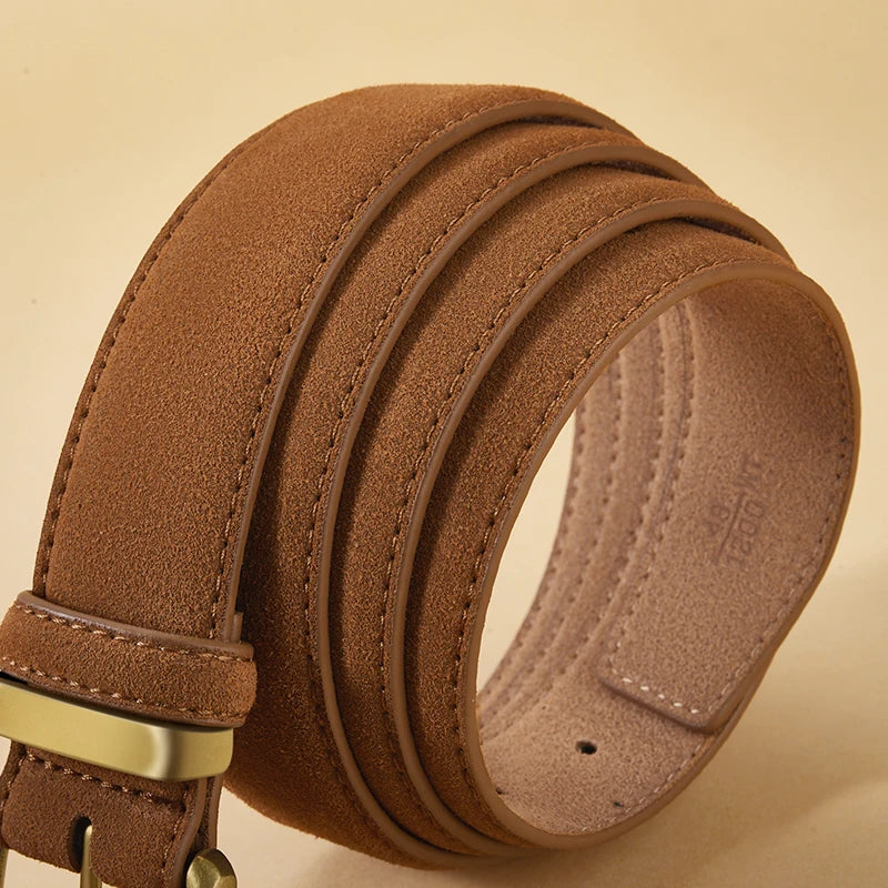Luxury Suede Cowhide Leather Belt for Women
