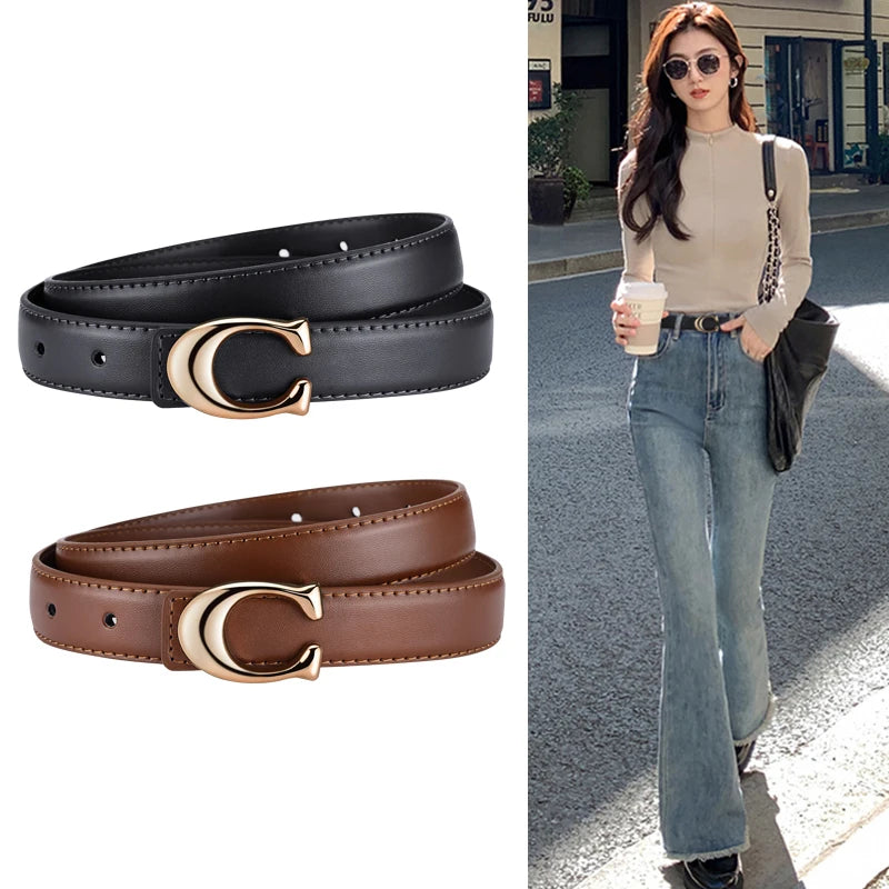 New Soft C-type Smooth Buckle Belt